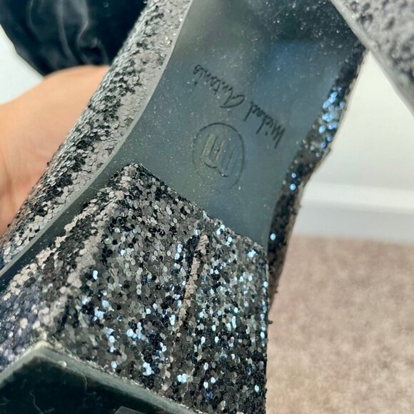 Michael Antonio knee Boots glitter faux suede Sz 5.5  Heels Baddie - Picture 5 of 12